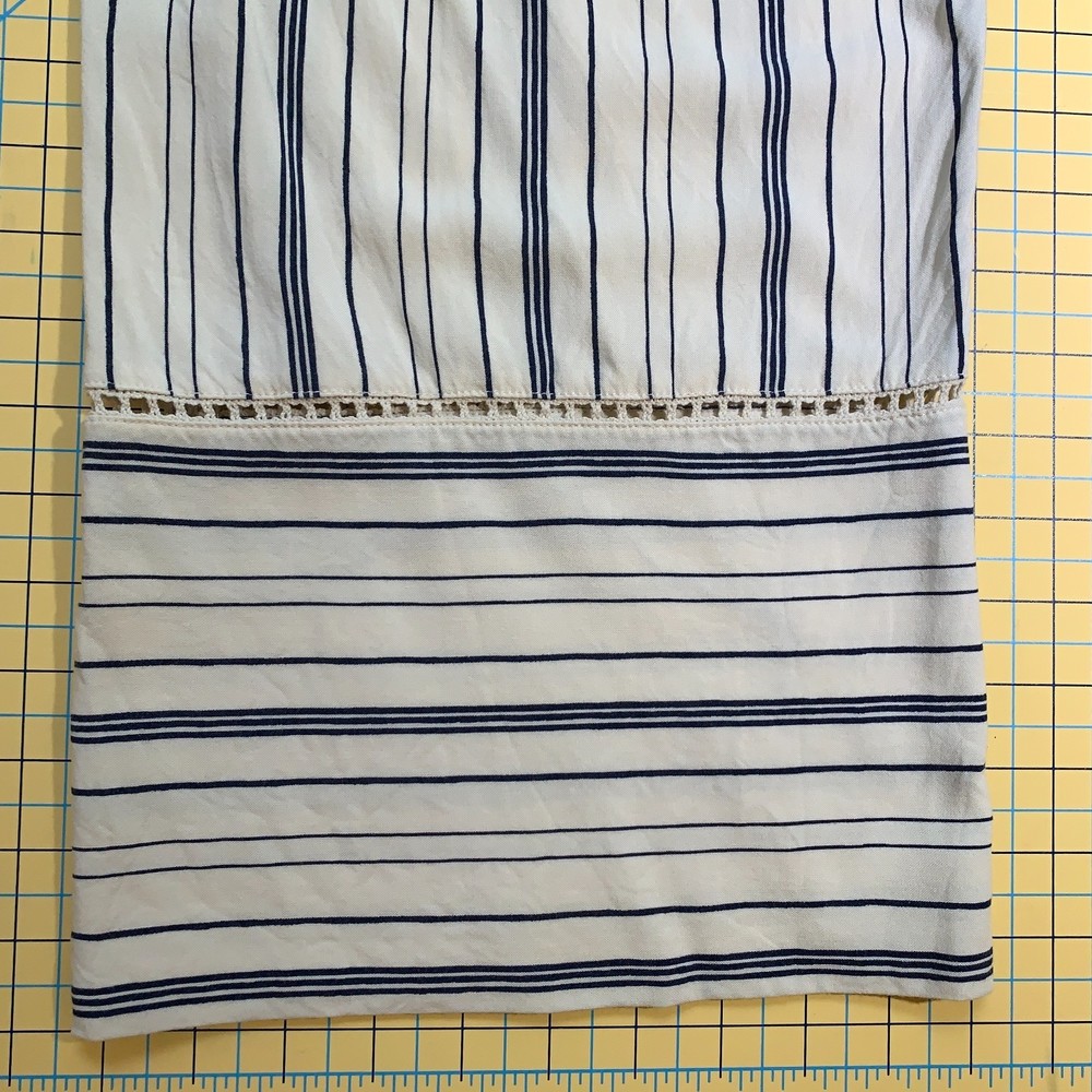 Cropped wide leg striped pants elastic waist drawstring - Picture 4 of 6